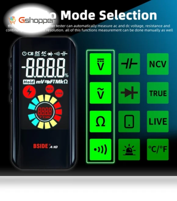 Smart Digital Multimeter with True RMS, 9999 Counts, Color Display — Electrical Testers, BSIDE