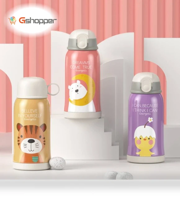 Smart Cartoon Animal Children Straw Cup — Parent Cup Holders