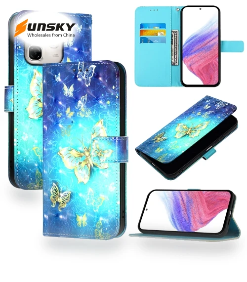 3D Painting Horizontal Flip Leather Phone Case for Infinix Hot 50i 5G / Smart 9 4G — Flip Cases, Infinix