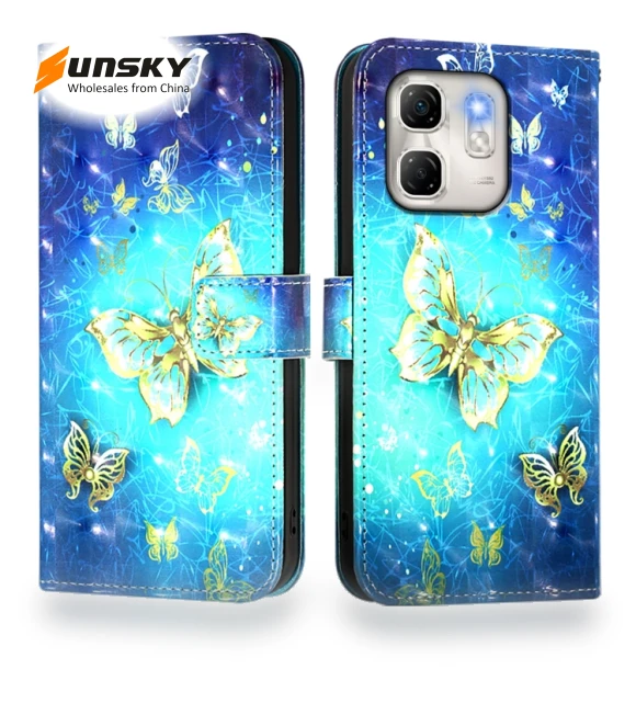 3D Painting Horizontal Flip Leather Phone Case for Infinix Hot 50i 5G / Smart 9 4G — Flip Cases, Infinix