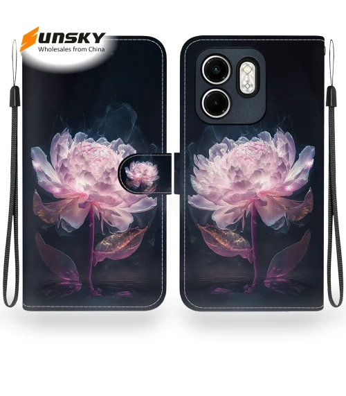 Crystal Texture Colored Drawing Leather Phone Case for Infinix Hot 50i/Smart 9 — Bumpers, Infinix