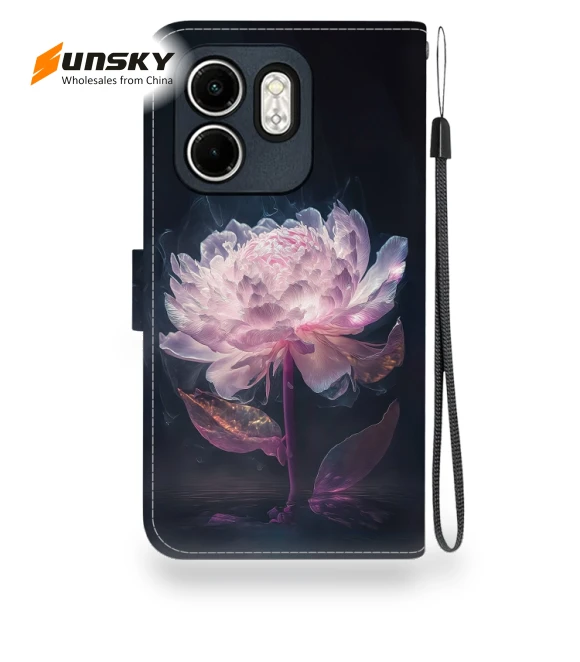 Crystal Texture Colored Drawing Leather Phone Case for Infinix Hot 50i/Smart 9 — Bumpers, Infinix