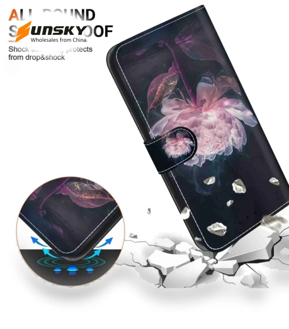 Crystal Texture Colored Drawing Leather Phone Case for Infinix Hot 50i/Smart 9 — Bumpers, Infinix