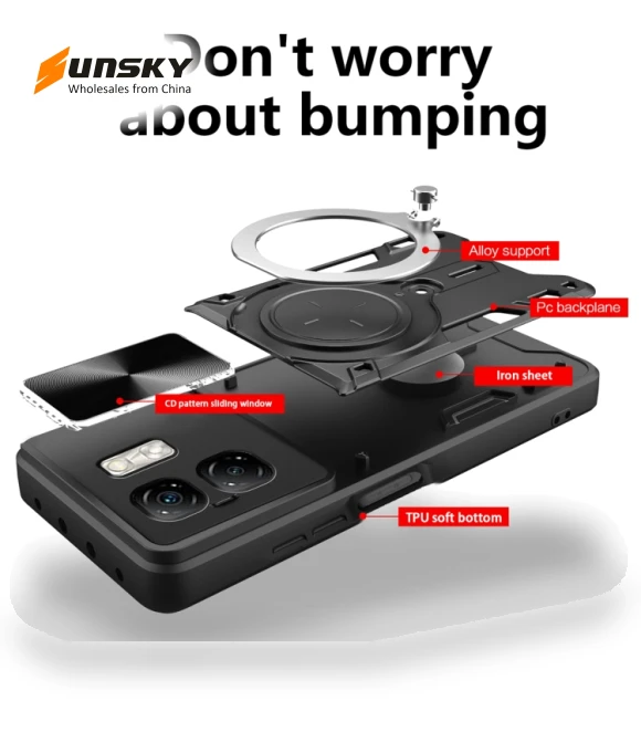 Sliding Camshield Magnetic Holder Phone Case for Infinix Smart 9 / Hot 50i — Basic Cases, Infinix