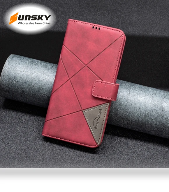 Magnetic Buckle Rhombus Texture Leather Phone Case for Infinix Smart 9 / Hot 50i — Bumpers, Infinix
