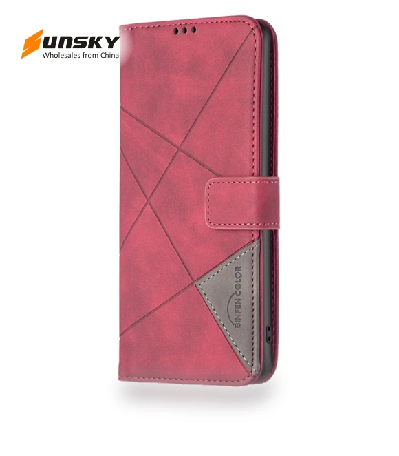 Magnetic Buckle Rhombus Texture Leather Phone Case for Infinix Smart 9 / Hot 50i — Bumpers, Infinix