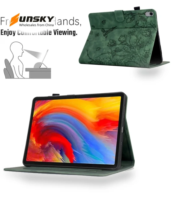 Flowers and Bird Embossed Smart Leather Tablet Case for iPad 10th Gen 10.9 2022 — Protective Cases