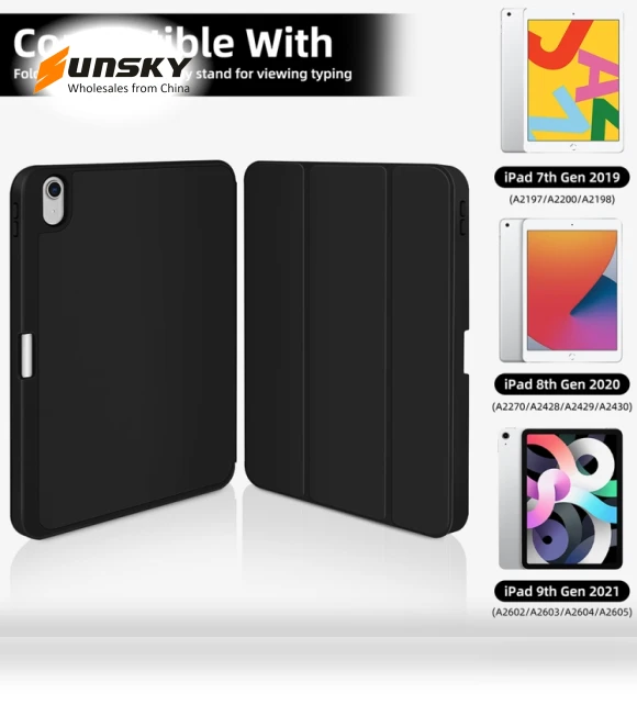 3-fold TPU Smart Leather Tablet Case with Pen Slot for iPad 10th Gen 10.9 2022 — Protective Cases