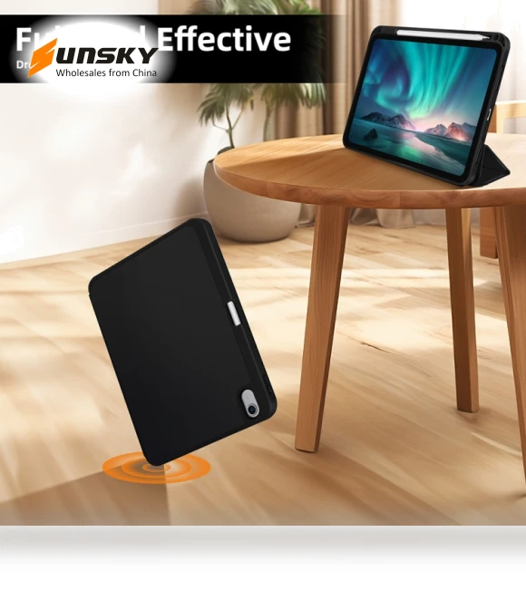 3-fold TPU Smart Leather Tablet Case with Pen Slot for iPad 10th Gen 10.9 2022 — Protective Cases