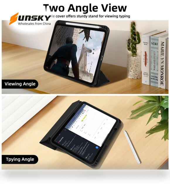 3-fold TPU Smart Leather Tablet Case with Pen Slot for iPad 10th Gen 10.9 2022 — Protective Cases