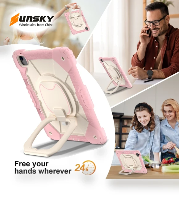 Contrast Color Robot Silicone Hybrid PC Tablet Case for iPad Air 13 2024 — Keyboard Cases