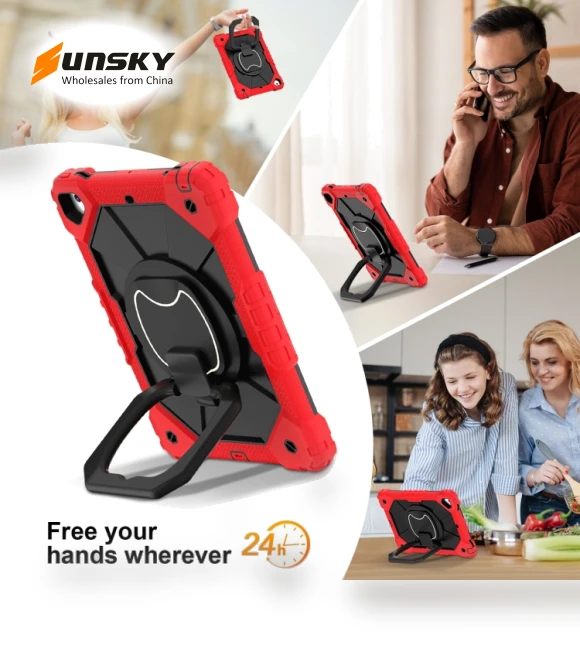 Contrast Color Robot Silicone Hybrid PC Tablet Case for iPad Air/Air 2/9.7 2018/2017 — Protective Cases