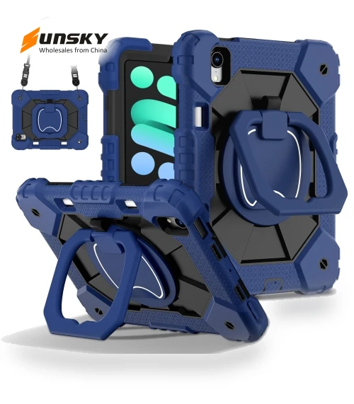 Contrast Color Robot Silicone Hybrid PC Tablet Case for iPad mini 2024 / mini 6 — Keyboard Cases