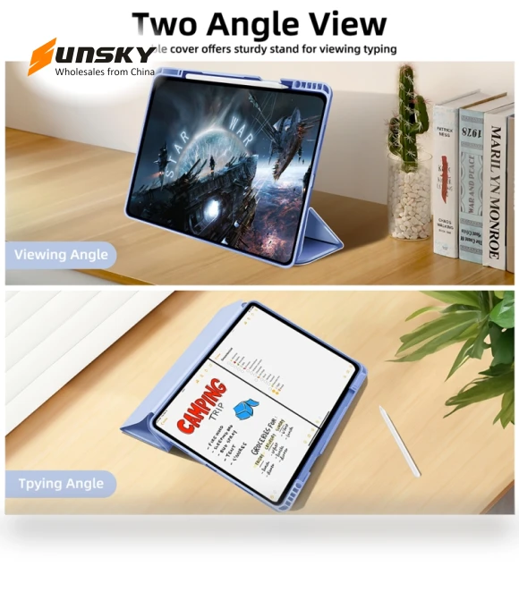 3-fold TPU Smart Leather Tablet Case for iPad Pro 11 2024 with Pen Slot — Keyboard Cases