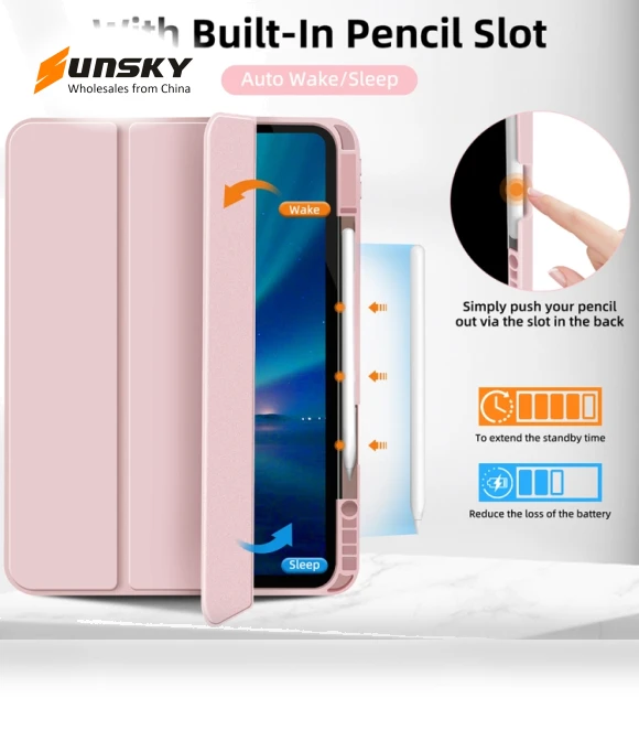 3-fold TPU Smart Leather Tablet Case for iPad Pro 13 2024 with Pen Slot — Protective Cases