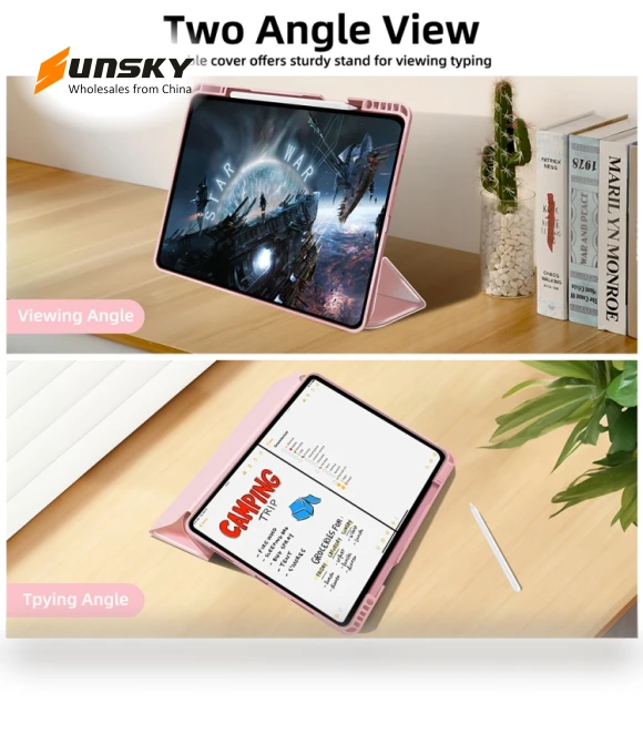 3-fold TPU Smart Leather Tablet Case for iPad Pro 13 2024 with Pen Slot — Protective Cases