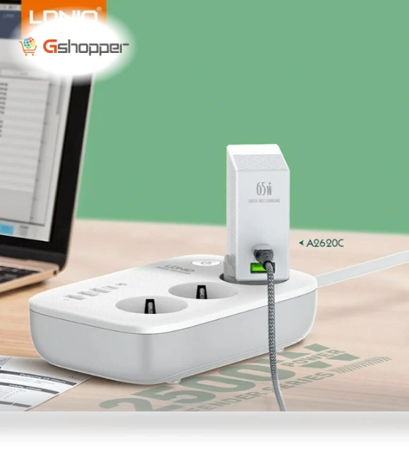 Smart WiFi Power Strip Extension Cable with 3 EU Plug and 4 USB Ports — Multi-Outlets, LDNIO