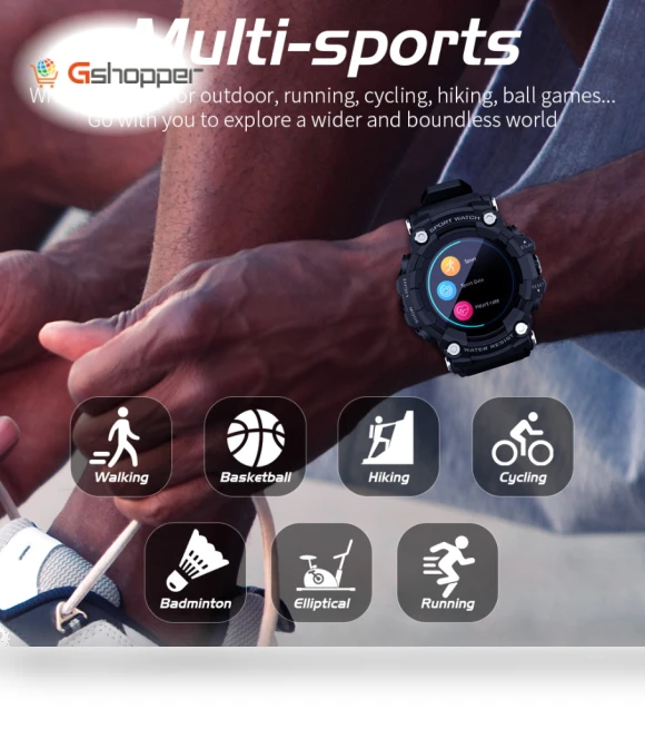 Bluetooth Smart Watch for Outdoor Sports with Step Counting, Sleep, Heart Rate, Blood Pressure, and Blood Oxygen... — Fitness & Activity Monitors, LOKMAT