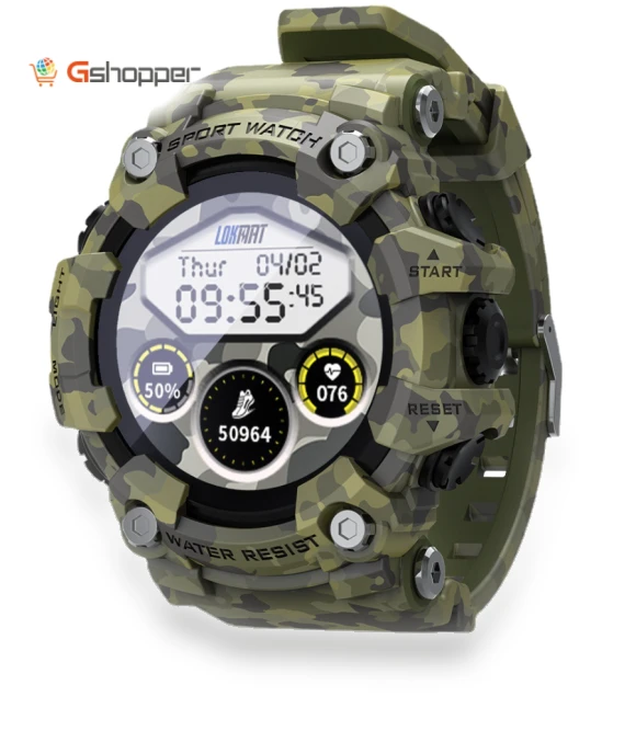Bluetooth Smart Watch for Outdoor Sports with Step Counting, Sleep, Heart Rate, Blood Pressure, and Blood Oxygen... — Fitness & Activity Monitors, LOKMAT