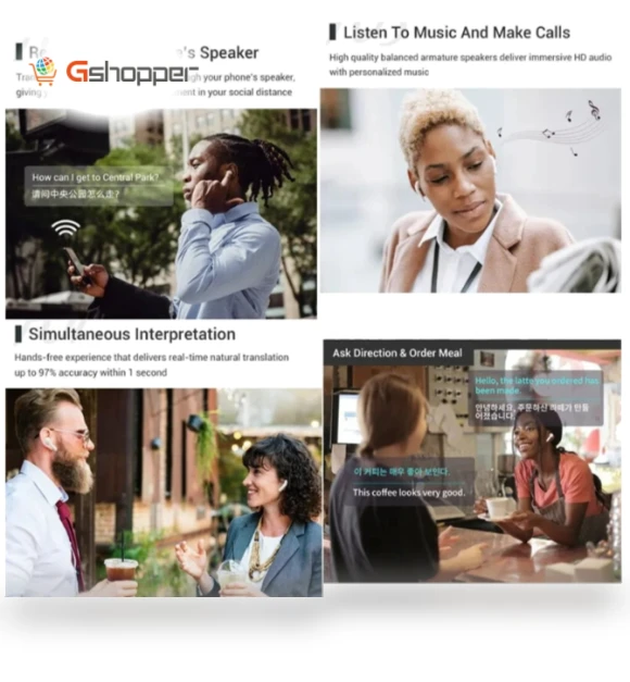 Wireless Earbuds with Instant Translation for 127 Languages — Language Translators