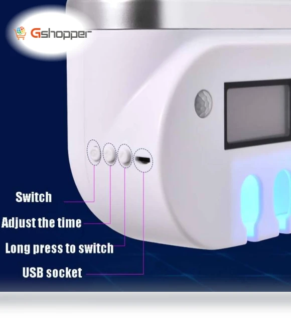 Smart UV Toothbrush Sterilizer - Wall Mounted Holder Set — Toothbrush Holders