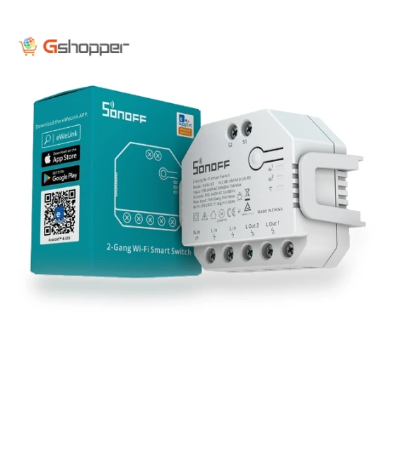 Smart WiFi Dual Switch for Blinds and More with Power Statistics — Dimmer Switches, Sonoff