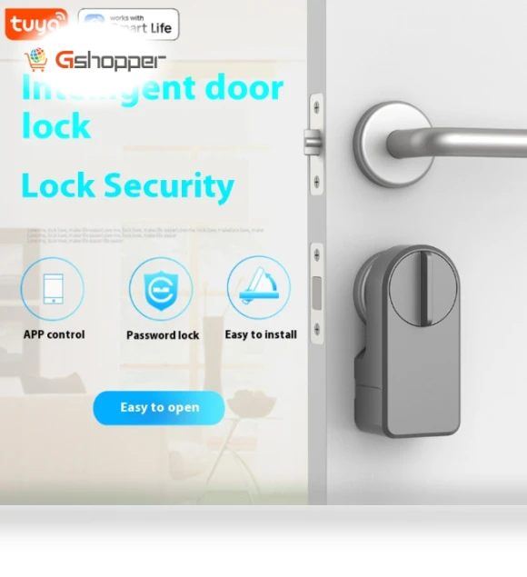 Smart Door Lock with Password Entry, Wireless Connectivity — Smart Home Security, Tuya