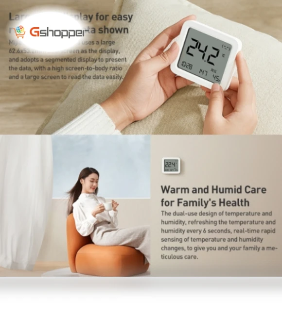 Smart Thermohygrometer 3 - Temperature & Humidity Monitor — Home Climate Control, Xiaomi