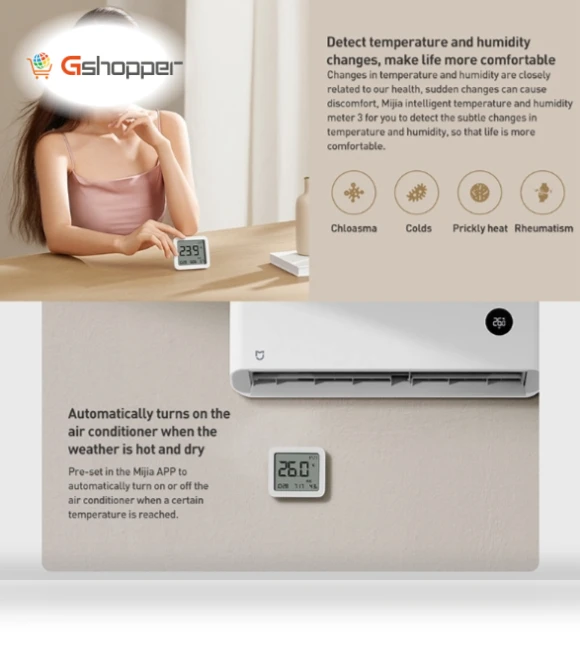 Smart Thermohygrometer 3 - Temperature & Humidity Monitor — Home Climate Control, Xiaomi