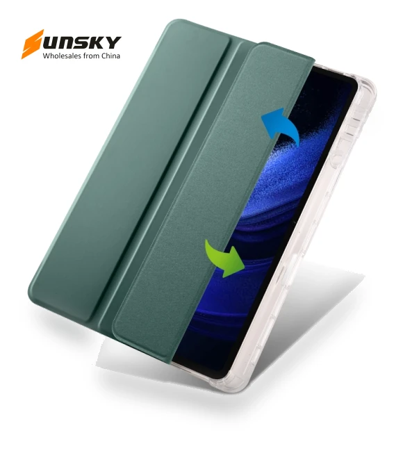 3-fold Clear TPU Smart Leather Tablet Case with Pen Slot for Xiaomi Pad 7/7 Pro — Keyboard Cases, Xiaomi