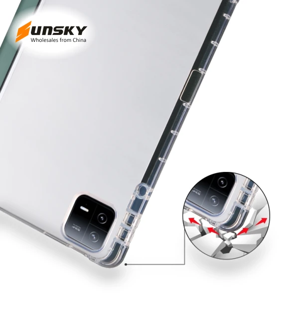 3-fold Clear TPU Smart Leather Tablet Case with Pen Slot for Xiaomi Pad 7/7 Pro — Keyboard Cases, Xiaomi
