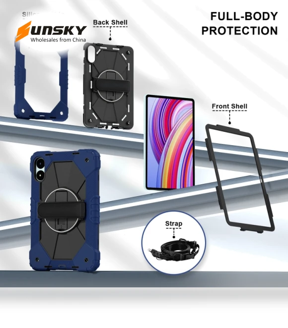 Contrast Color Robot Silicone Hybrid PC Tablet Case for Xiaomi Redmi Pad Pro 12.1 — Protective Cases, Xiaomi