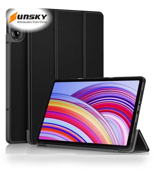 3-Fold Stand Leather Smart Tablet Case for Xiaomi Redmi Pad Pro 12.1 — Protective Cases, Xiaomi