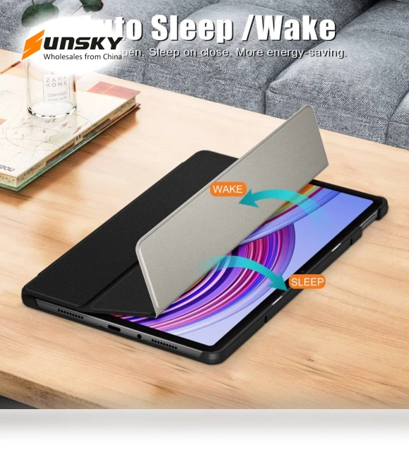 3-Fold Stand Leather Smart Tablet Case for Xiaomi Redmi Pad Pro 12.1 — Protective Cases, Xiaomi