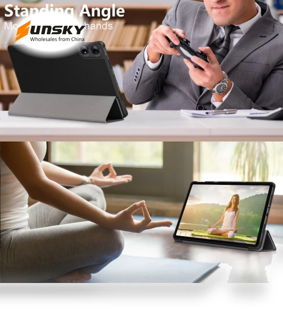 3-Fold Stand Leather Smart Tablet Case for Xiaomi Redmi Pad Pro 12.1 — Protective Cases, Xiaomi