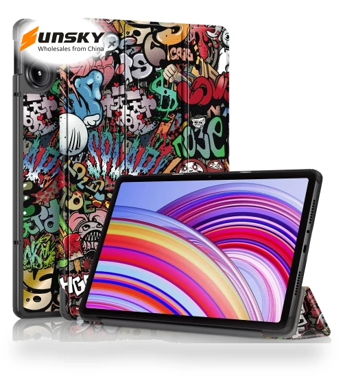 3-Fold Stand Leather Smart Tablet Case for Xiaomi Redmi Pad Pro 12.1 — Protective Cases, Xiaomi