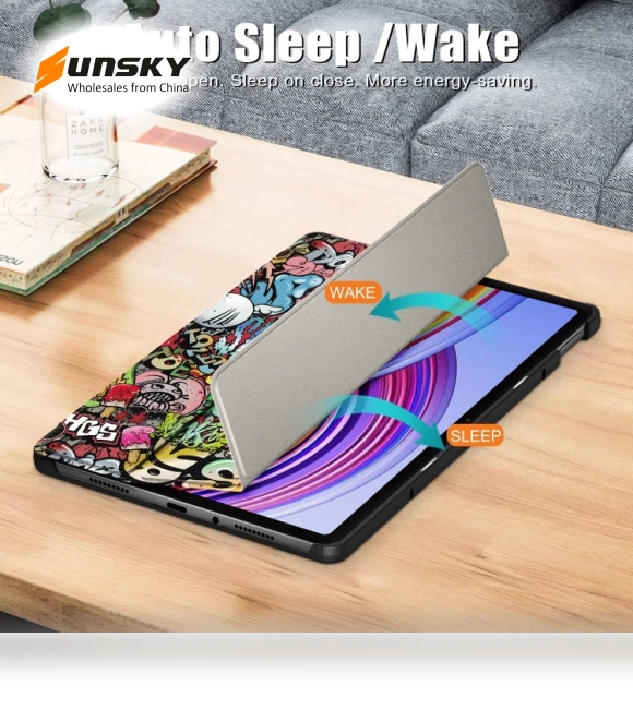 3-Fold Stand Leather Smart Tablet Case for Xiaomi Redmi Pad Pro 12.1 — Protective Cases, Xiaomi