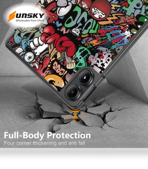 3-Fold Stand Leather Smart Tablet Case for Xiaomi Redmi Pad Pro 12.1 — Protective Cases, Xiaomi