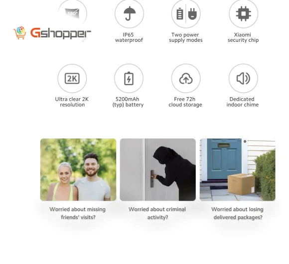 Smart Doorbell 3S with HD Video — Smart Home Security, Xiaomi
