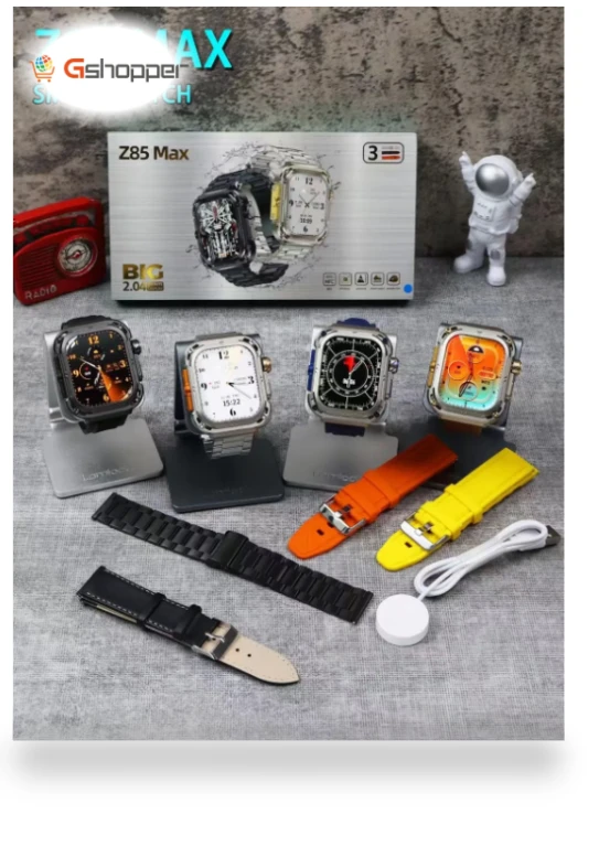 Z85 MAX Smart Watch with Bluetooth Call, Long Standby, True Rate, NFC, IP68 Waterproof, Three Watch Straps — Smartwatches