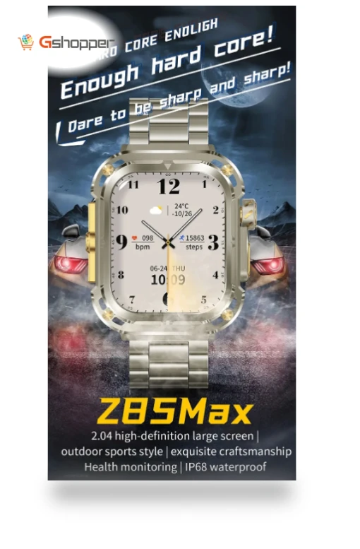 Z85 MAX Smart Watch with Bluetooth Call, Long Standby, True Rate, NFC, IP68 Waterproof, Three Watch Straps — Smartwatches