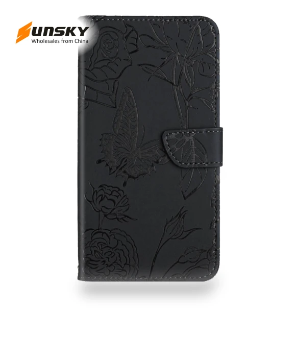 Skin Feel Butterfly Embossed Flip Leather Phone Case — Flip Cases, Honor