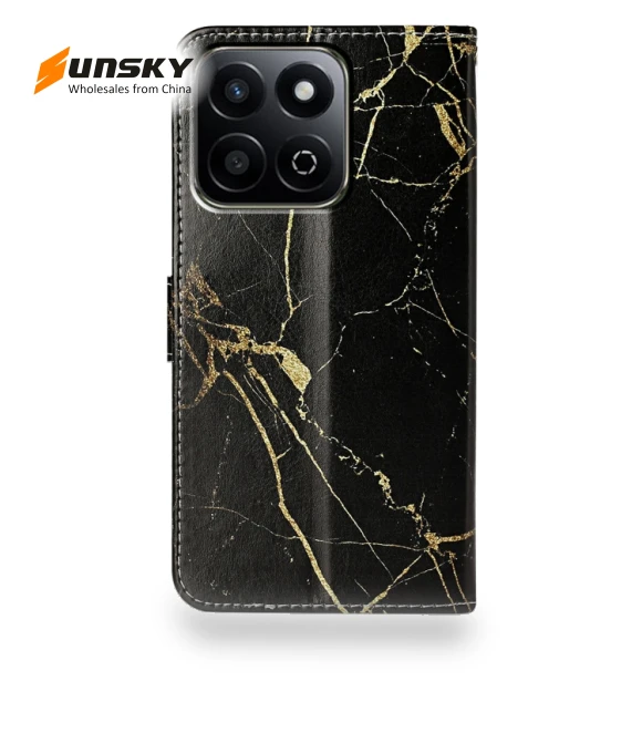 Marble Pattern Leather Phone Case for Honor X7C 4G / 200 Smart — Basic Cases, Honor