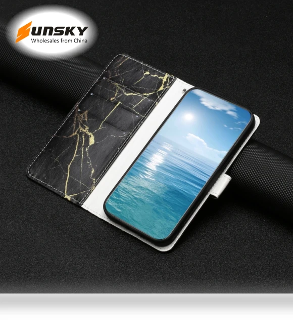 Marble Pattern Leather Phone Case for Honor X7C 4G / 200 Smart — Basic Cases, Honor