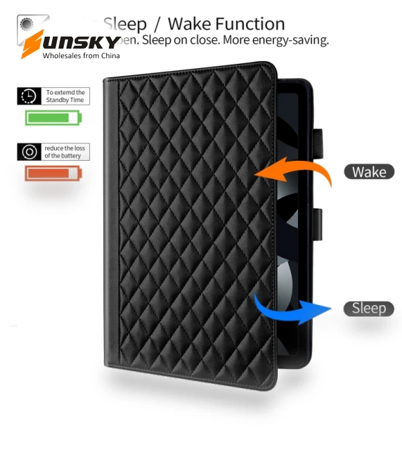 Rhombus Lattice Leather Smart Tablet Case for iPad 10th Gen 10.9 2022 — Cases