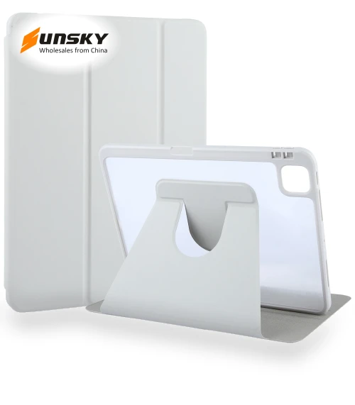 Acrylic TPU 3-folding Rotating Smart Tablet Leather Case for iPad 10th Gen 10.9 2022 — Protective Cases, GEBEI