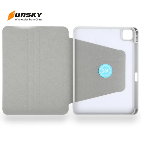 Acrylic TPU 3-folding Rotating Smart Tablet Leather Case for iPad 10th Gen 10.9 2022 — Protective Cases, GEBEI