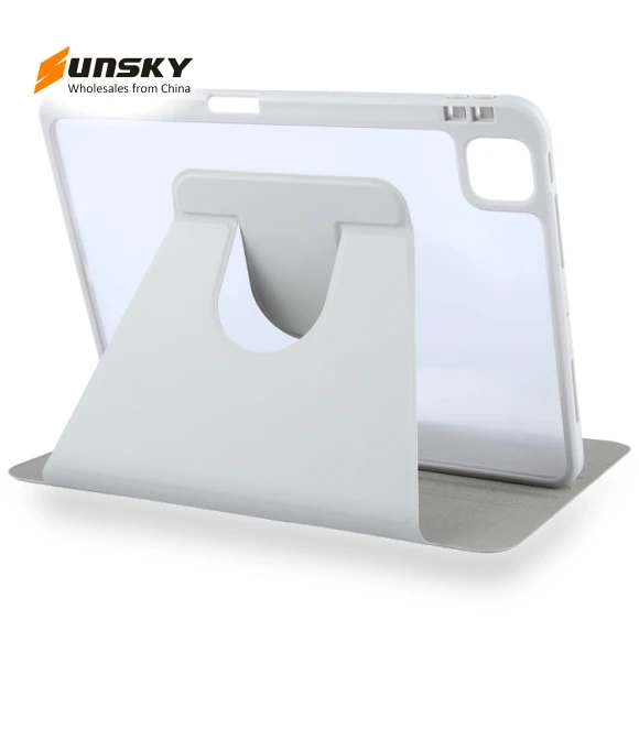 Acrylic TPU 3-folding Rotating Smart Tablet Leather Case for iPad 10th Gen 10.9 2022 — Protective Cases, GEBEI