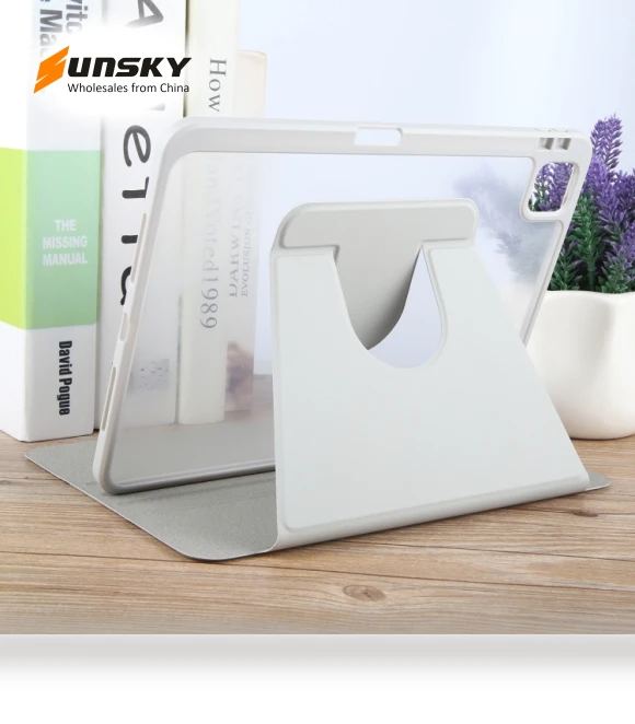 Acrylic TPU 3-folding Rotating Smart Tablet Leather Case for iPad 10th Gen 10.9 2022 — Protective Cases, GEBEI