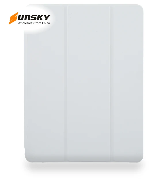 Acrylic TPU 3-folding Rotating Smart Tablet Leather Case with Pen Slot — Protective Cases, GEBEI